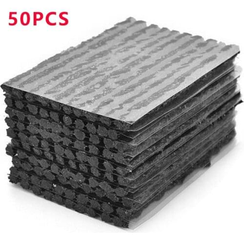 50Pcs Car Motorcycle Tubeless Seal Strip Tyre Tubeless Seal Strip Plug Tire Puncture Repair Recovery Kit Repair Tools Dropship