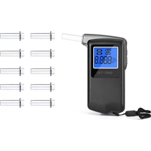 EEK-Brand Professional Breathalyzer Portable Breath Digital Display Alcohol Tester with 10 Mouthpieces