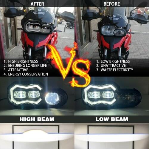 Big Sale! E-mark Approved Headlights for BMW F650GS F700GS F800GS ADV F800R Motorcycle Lights Complete LED Headlights Assembly
