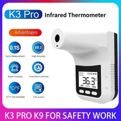 K3 PRO Handsfree LCD Screen Display Digital termometro Smart Non-contact Forehead Body adult office store Infrared Thermometer