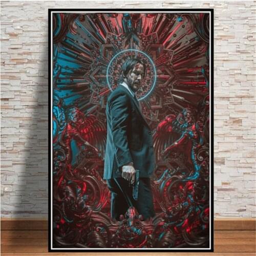 John Wicks Gangster Killer Movie Posters And Prints Canvas Wall Art Reeves Picture On Canvas Painting For Living Room Decoration