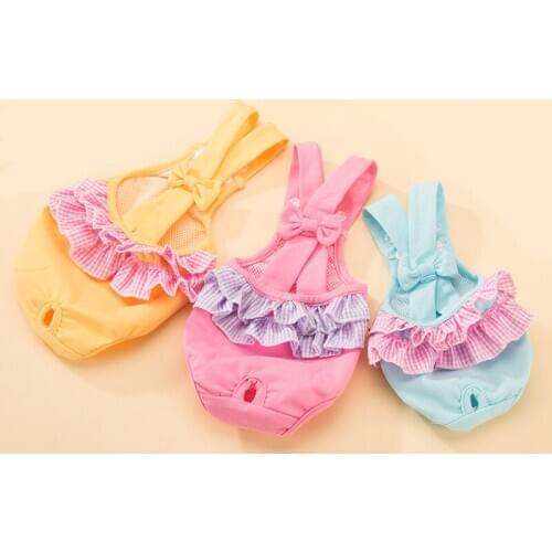 Dog Physiological Pants Safety Pants Dog Panties Female Back Bow Dog Menstrual Pants Teddy Bear Female Health