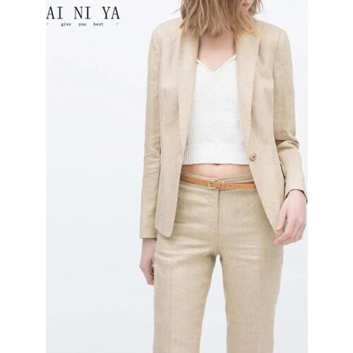 Khaki Pant Suits Casual Office Uniform Women Business Suits Formal Female Work Wear 2 Piece Set Women Trouser Suit Custom
