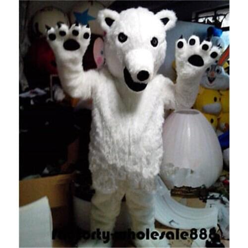 Carnival Halloween Polar Bear Mascot Costume Animals Outfits Cosplay Party Game Dress Apparel Cartoon Character Birthday Clothes