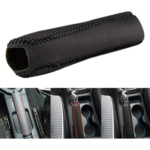 Car Leather Gear Handbrake Cover Shift Lever Cover for Kia K2 2011 2012 2013 2014 2015 2016