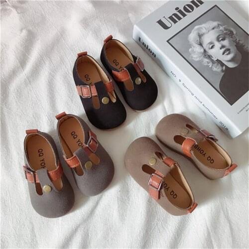 2021 Spring Autumn Baby Leather Shoes 1-6 Years Girls Soft Sole Leather Dress Shoes Toddler Fashion Flats Size 21-30