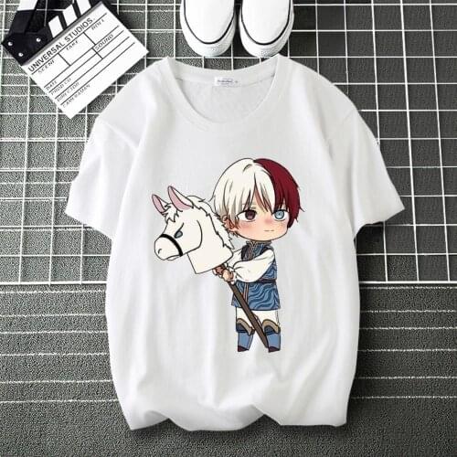 My Hero Academia Kirishima Eijiro Cartoon Print Soft T-Shirt O-Neck Short Sleeve Modal Unisex Tshirt