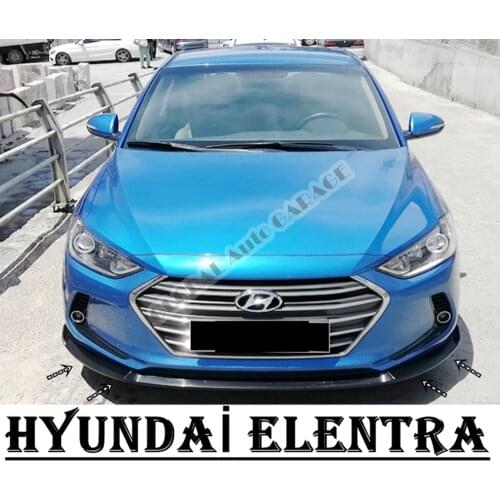 For Hyundai Elentra Front Bumper Attachment Lip 2010-2020 Piano Glossy Black Splitter Diffuser Universal Spoiler Bumper