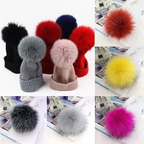 DIY Faux Fur PomPom Imitation Fox Hairball Hat Ball Handmade Large Hair Ball Hat Artificial wool ball Accessories