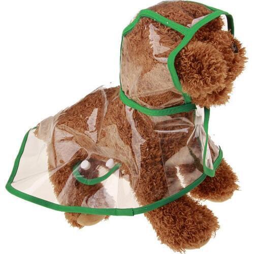 Pet Dog Puppy Transparent Waterproof Raincoat Jacket Rainwear Hoodie Coat Raincoats