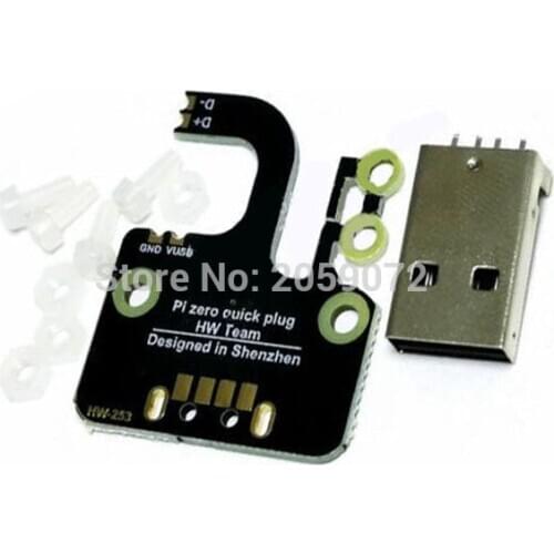 Raspberry Pi Zero USB Quick plug model PI0 W black USB adapter board, need soldered by yourself