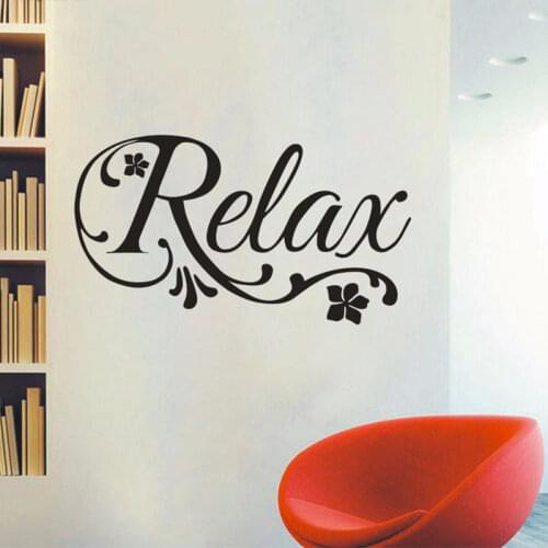 Relax Swirls Flower Decal Art Vinyl Wall Sticker Home Decor - Beauty Salon Spa,Bedroom,Bathroom Mural Decoration -Free Shipping