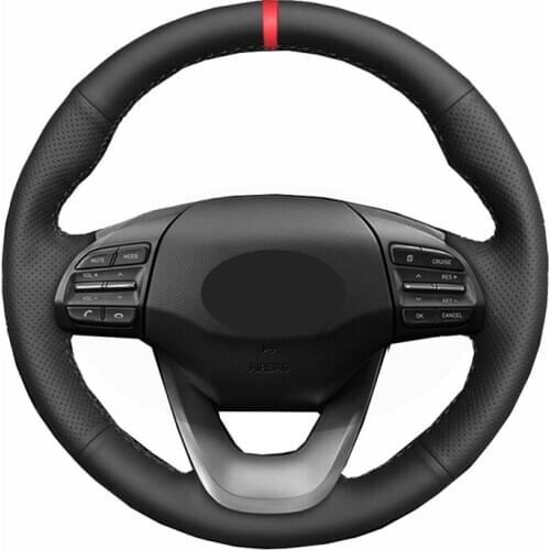 Hand Sewing Car Steering Wheel Cover Wrap For Hyundai Kona 2017 2018 2019 2020 i30 2017- 2020 Braid on the Steering wheel Volant