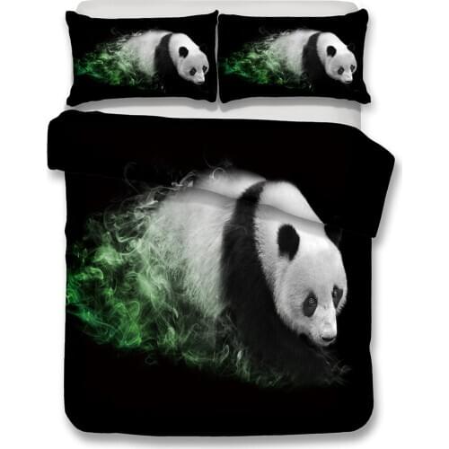 Bear Panda Polar Bear 3D Printed Bedding Set Bed Sheet And Quilt Cover Pillowcase Bedroom US SIZE EU SIZE Soft Cotton