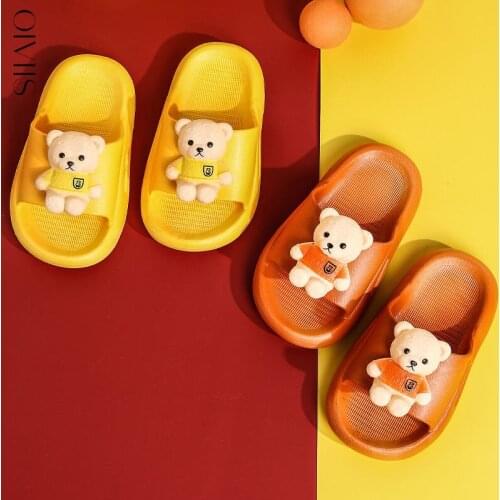 Children beach Shoes kids sandals Boys Girls Non-slip slippers Bear cub indoor slippers Junior Footwear тапочки