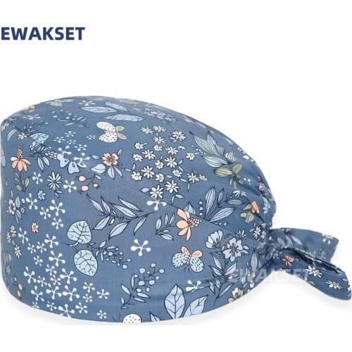 Surgery cap women nurse hair cap Clean protection Nursing work cap high quality Breathable Cotton scrub hat wholesale scrubs cap