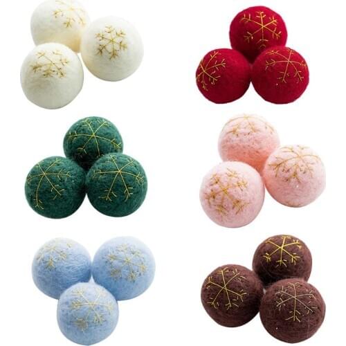 Wool Felt Ball Colorful Garland Handmade Balls Felt Ball Garlands for Wall Christmas Tree Decoration