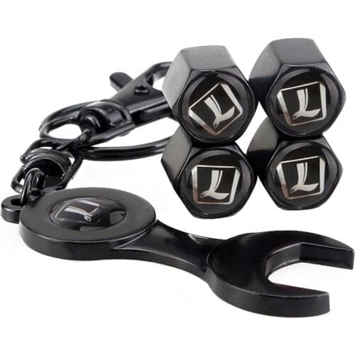Car Styling With Mini Wrench Keychain Auto Wheel Tire Valve Stems Caps For Luxgen Logo For Luxgen 5 7 U6 U7 SUV S5 MASTER CEO