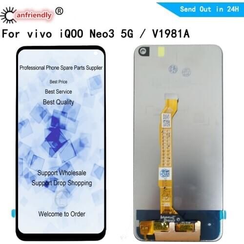 6.57" LCDs For Vivo IQOO NEO 3 LCD Display Touch panel Screen sensor Digitizer module with frame Assembly for IQOO NEO3 V1981A