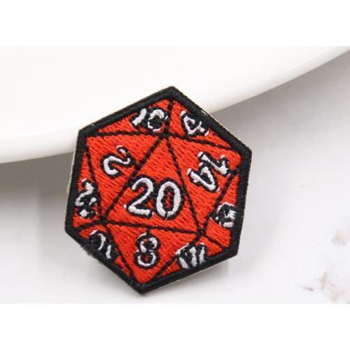 1PCS Fashion Cartoon Entertainment toys Dice Patches wholesale For Clothing Embroidered Iron On Patches Outerwear accessories