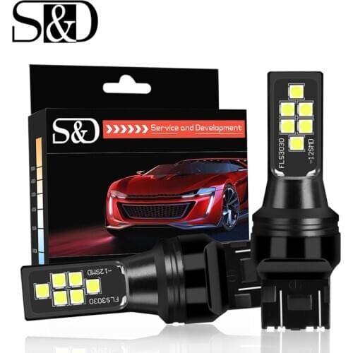 2pcs T20 W21W LED W21/5W WY21W 7440 7443 SRCK LED Bulbs Car Brake Reverse Light 12V Auto Lamp Turn Signal 1400Lm White Red Amber