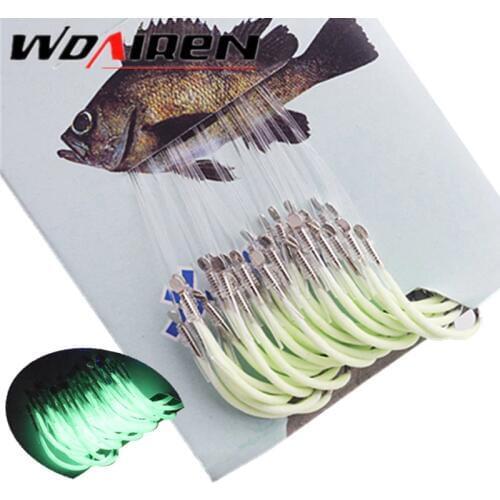 30pcs/lot Luminous Fishing Hook 12-18# Barbed Hooks Pesca Tackle Accessories High Carbon Steel fishing Hooks Agrafe Line WD-016