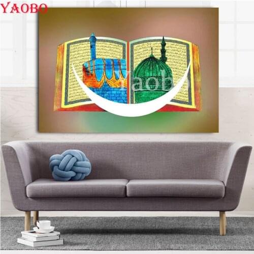 5D Diy Diamond Painting Full Square Cross Stitch Holy Islam Muslim Bible Book Picture Mosque Decor Diamond Embroidery Round