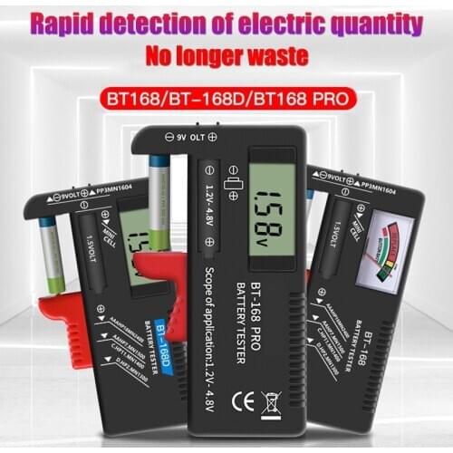 BT-168DPro AA/AAA/C/D/9V/1.5V batteries Button Cell Battery Colour Coded Meter Indicate Volt Tester Checker BT-168D BT168 Power
