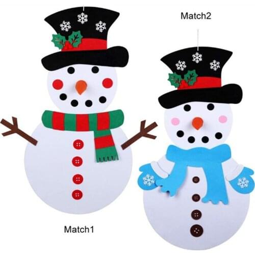 Kids DIY Felt Christmas Tree Snowman Decoration New Year Toys Christmas Gifts For Kids 2019 Christmas Felt Ornaments