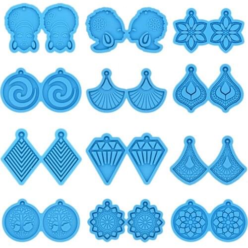 DIY Earrings Epoxy Resin Silicone Molds Vintage Pattern Jewelry Necklace Earrings Mold Jewelry Molds for Resin Casting