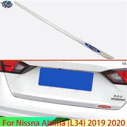 For Nissna Altima (L34) 2019 2020 Stainless Steel Tail Gate Door Cover Trim Rear Trunk Molding Bezel Styling Sticker Garnish