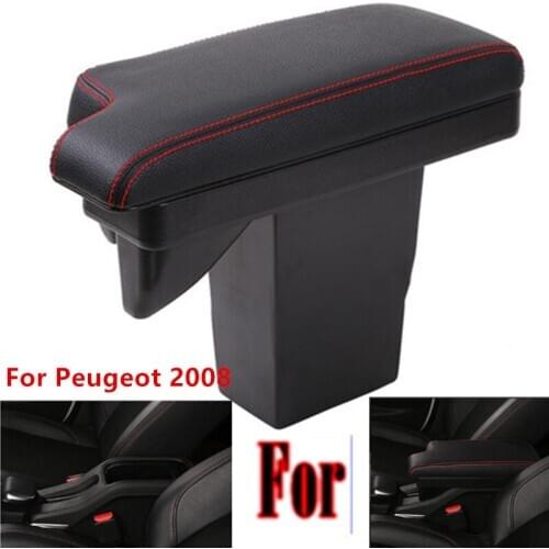 For Peugeot 2008 Armrest box Retrofit parts Car special Armrest Center Storage box car accessories Interior special 2012-2019