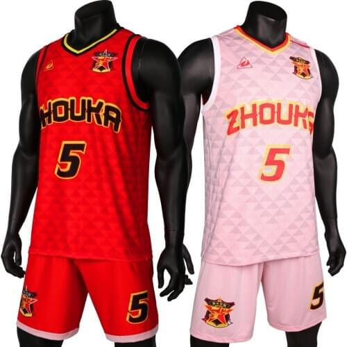 Wear on both side breathable basketball jersey men sportswear sports basketball uniforms set