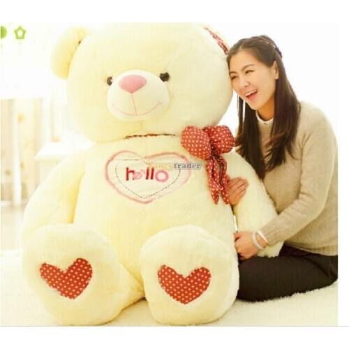 Fancytrader 59'' / 150cm Cute Soft Stuffed JUMBO Plush Hello Teddy Bear Toy, 2 Colors Available! Free Shipping FT50112