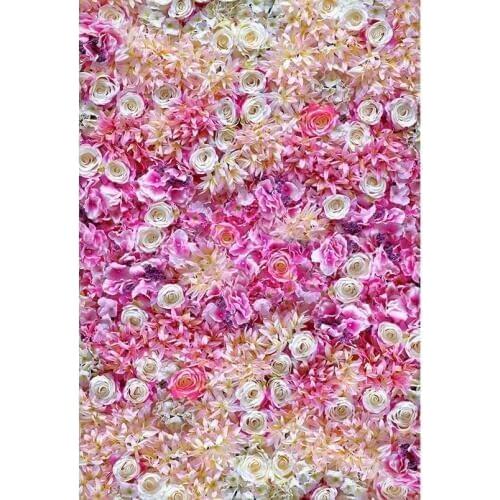 Pink Flowers Photography Backdrops Vinyl Cloth Computer Printed Backgrounds for Studio Wedding Photos New Born Baby Photo Shoot