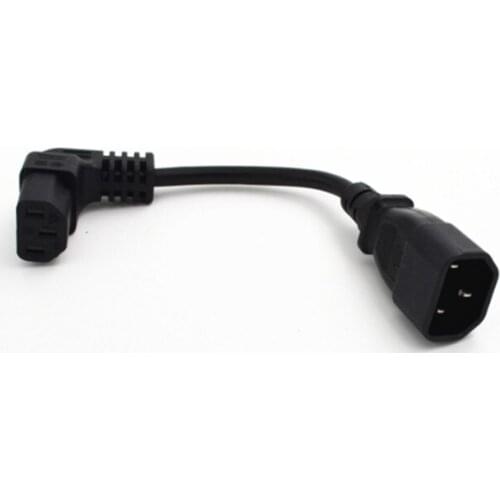 IEC 320 C14 Male to C13 Female PLug PDU/UPS Extension Power cable Connector Up 90 degrees right angle 1 pcs