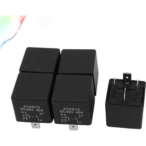 JD2912 DC 48V 40A 4 Pins SPST Vehicle Car Security Power Relay 5pcs