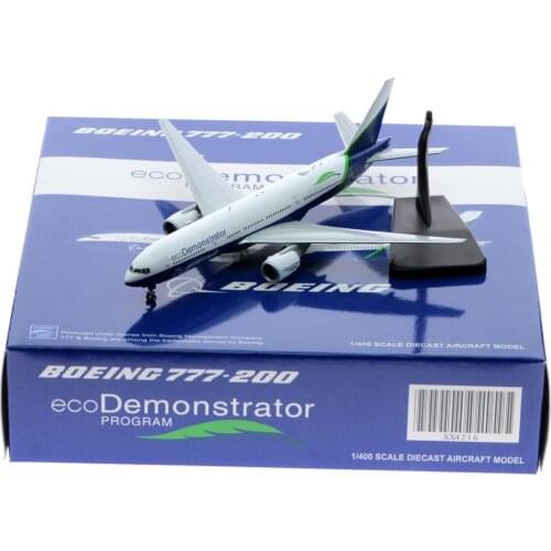 1:400 Alloy Collectible Plane JC Wings XX4216 Boeing Company B777-200 "Eco Demonstrator Livery" Diecast Aircraft Model N772ET