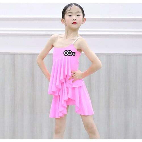 Summer Dress For Girls Pink Latin Dance Dress Salsa Dancing Outfit Stage Costume Designer Clothes Ballroom Practice Wear DL7679
