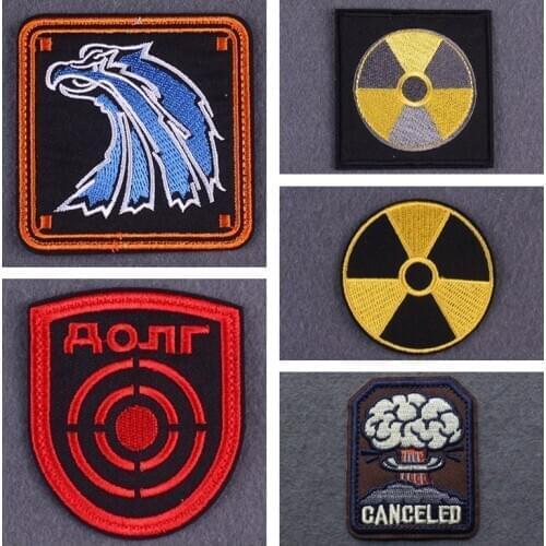 STALKER Badge Patches Fallout Patch Embroidered Patches On Clothes Nuclear Iron Patches On Clothing DIY Punk Clothes Stripes