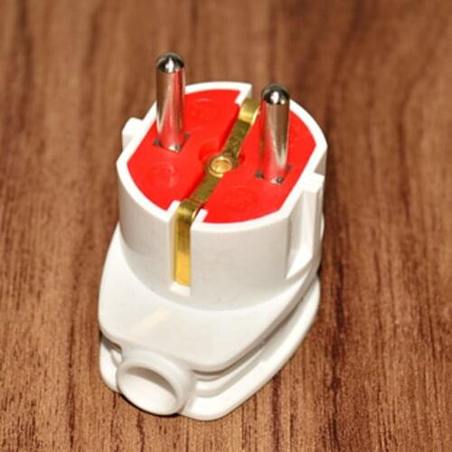 PnpnElectric Ayka White Grounded Male To Male Plug L Type EU 1P + N + GND 16A Plastic IP44 Portable Usage 220 VAC