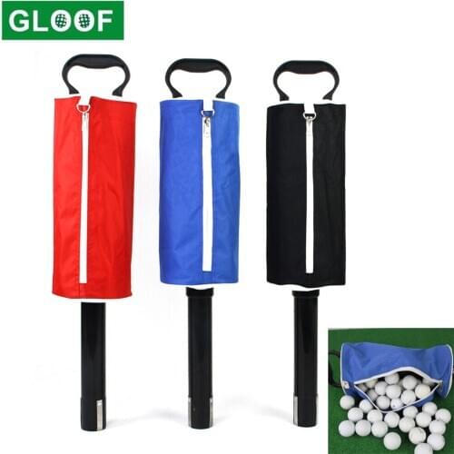 Portable Golf Ball Picker Pick-Up Bag Retriever Pocket Scooping Device Storage Bag Zipper Golf Ball Pick Up Bag