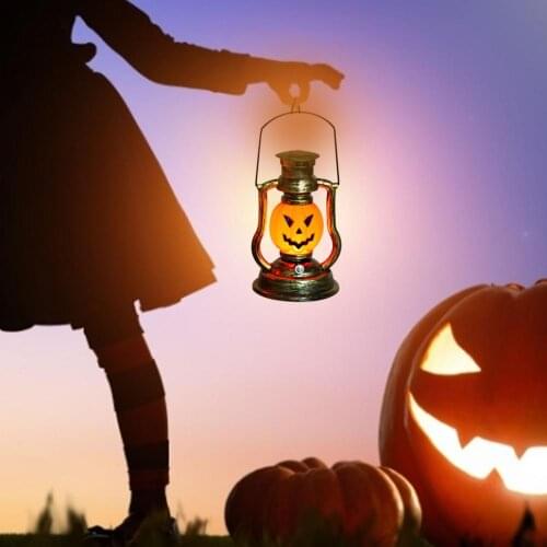 Solar Halloween Portable Pumpkin Lantern Retro Lamp Party Decor Home Decoration Accessories Birthday Birthday Decoration Gift