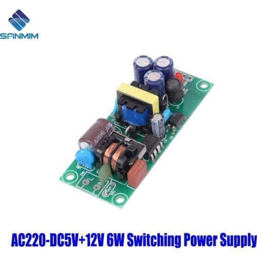 SANMIN AC220V-DC5V+12V 0.5A+0.3A 6W Power supply Isolated switch power supply module 220 to 5v+12V bare board DLJ06A5V+12V