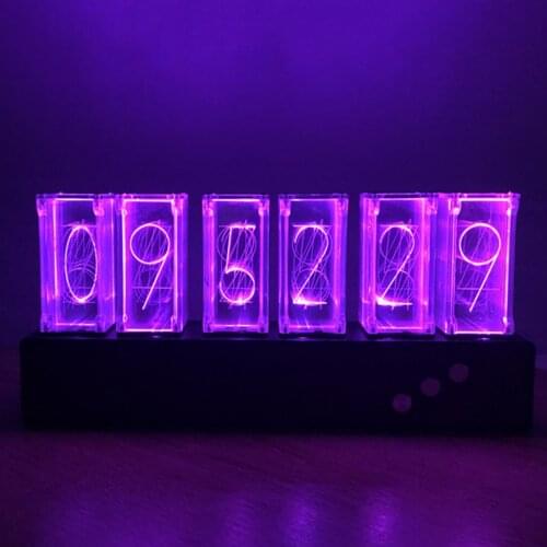 Modern Digital Gixie Clock 6-digit LED Creative Clock Retro Nixie Tube Clock