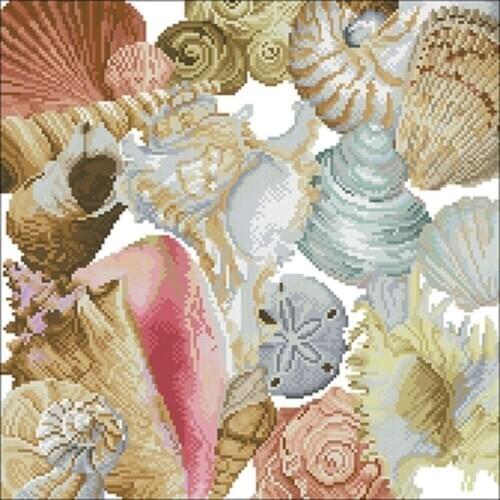 Conch patterns Counted Cross Stitch 11CT 14CT 18CT DIY Chinese Cross Stitch Kits Embroidery Needlework Sets