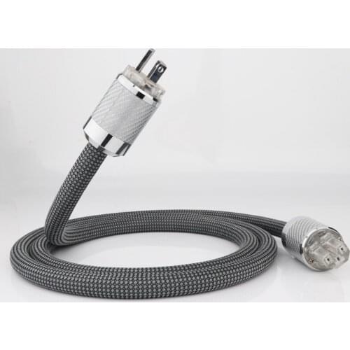 Preffair Hi-End OFC US Hifi Power Cord Power Cable with Rhodium Plated Power Plug US AC Mains Cord Iine for Subwoofer Amplifier