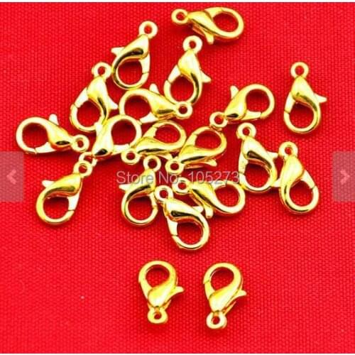100PCS Gold Plated Lobster Claw Clasps Findings 6x10mm - DIY Accessory Jewelry Findings Making