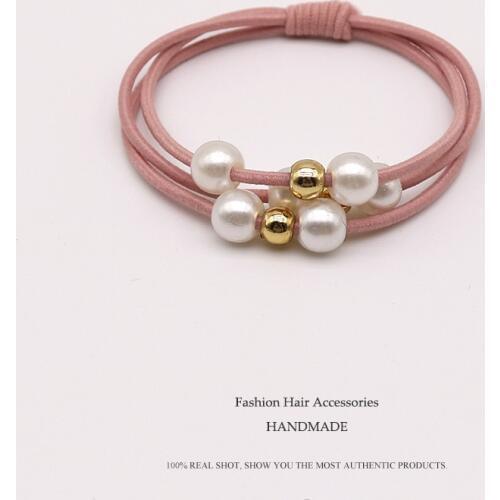 2019 Women Girls Pearl Elastic Hair Bands Ring Headwear Girl Elastic Hair Band Ponytail Holder Scrunchy Rope Hair Accessories