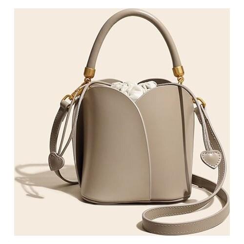 Cow Leather Bucket Bag Small Crossbody Bag Fashion Shoulder Chain Bag Women Purses and Handbags Luxury Designer Handbag